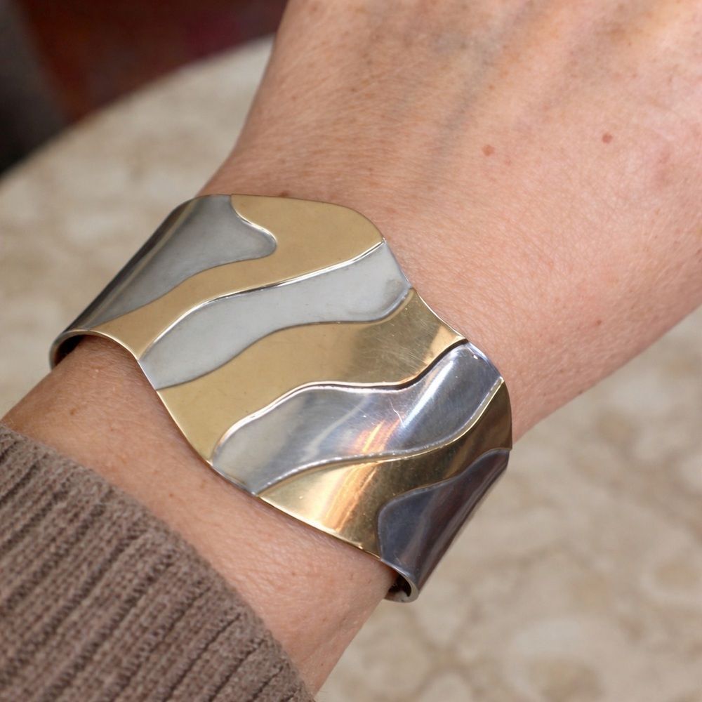 Heavy 925 Sterling Silver Unisex Custom Handcrafted Cuff Bracelet 41gm